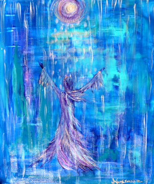 P080 - Mercy is Falling (original acrylic on canvas 20x24)