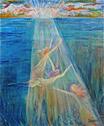 K0072 - Breathing Underwater (original acrylic  on canvas  20x24)